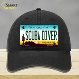 Arizona Scuba Diver Novelty License Plate Hat Unconstructed Cotton / Black
