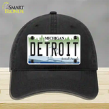 Detroit Michigan Novelty License Plate Hat Unconstructed Cotton / Black