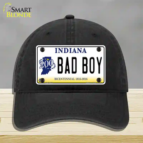 Bad Boy Indiana Novelty License Plate Hat Unconstructed Cotton / Black