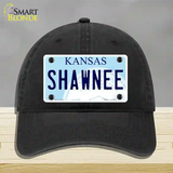 Shawnee Kansas Novelty License Plate Hat Unconstructed Cotton / Black