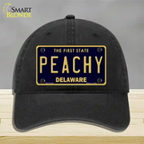 Peachy Delaware Novelty License Plate Hat Unconstructed Cotton / Black