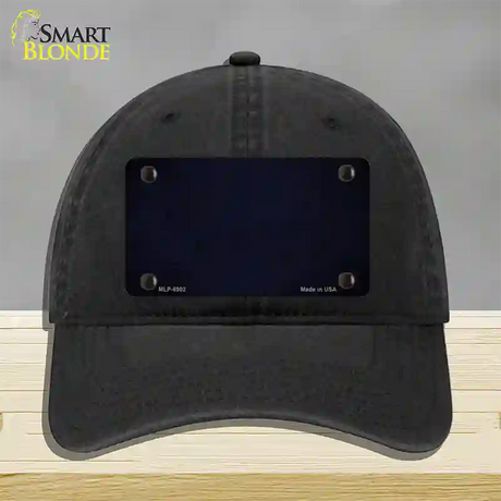 Blue Oil Rubbed Solid Novelty License Plate Hat Unconstructed Cotton / Black