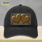 Brown White Quatrefoil Hearts Oil Rubbed Novelty License Plate Hat Unconstructed Cotton / Black