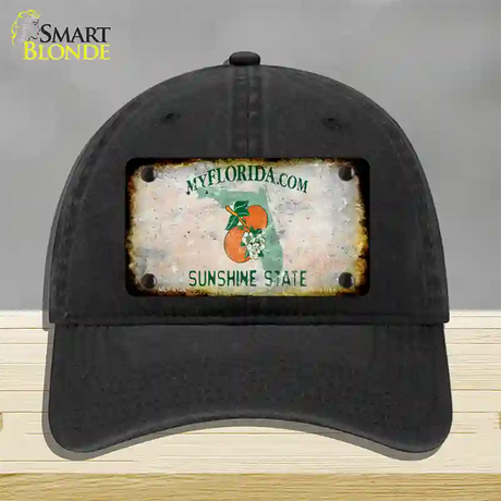 Florida Rusty Blank Novelty License Plate Hat Unconstructed Cotton / Black