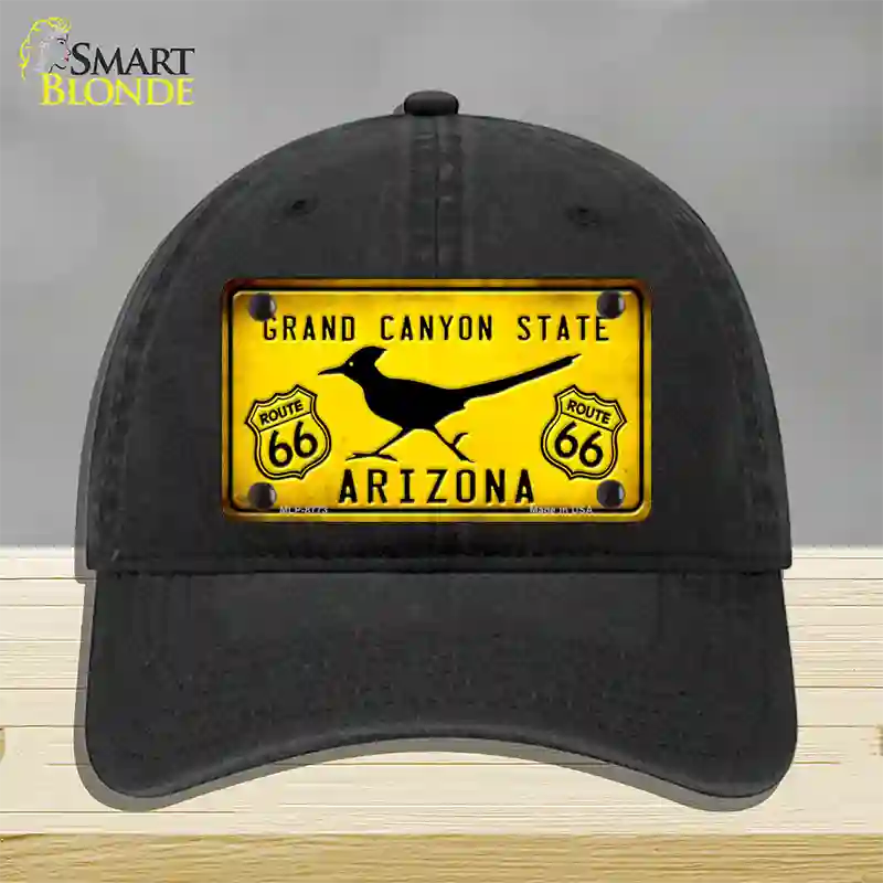 Arizona Grand Canyon With Route 66 Novelty License Plate Hat Unconstructed Cotton / Black
