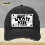 Property Of Utah Novelty License Plate Hat Unconstructed Cotton / Black