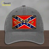 Redneck Confederate Flag Novelty License Plate Hat Unconstructed Cotton / Charcoal