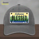 Blessed Alabama Novelty License Plate Hat Unconstructed Cotton / Charcoal