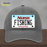 Fishing Arkansas Novelty License Plate Hat Unconstructed Cotton / Charcoal