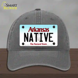 Native Arkansas Novelty License Plate Hat Unconstructed Cotton / Charcoal
