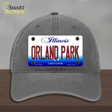 Orland Park Illinois Novelty License Plate Hat Unconstructed Cotton / Charcoal