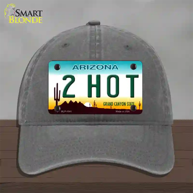 2 Hot Arizona Novelty License Plate Hat Unconstructed Cotton / Charcoal