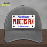 Patriots Fan Massachusetts Novelty License Plate Hat Unconstructed Cotton / Charcoal