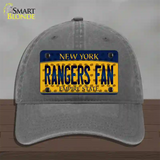 Rangers Fan New York Novelty License Plate Hat Unconstructed Cotton / Charcoal