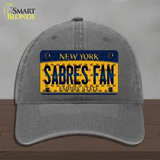 Sabres Fan New York Novelty License Plate Hat Unconstructed Cotton / Charcoal