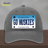 Go Huskies Connecticut Novelty License Plate Hat Unconstructed Cotton / Charcoal