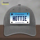 Hottie Connecticut Novelty License Plate Hat Unconstructed Cotton / Charcoal