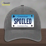 Spoiled Connecticut Novelty License Plate Hat Unconstructed Cotton / Charcoal