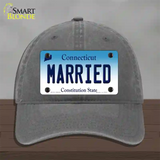 Married Connecticut Novelty License Plate Hat Unconstructed Cotton / Charcoal