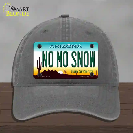 No Mo Snow Novelty License Plate Hat Unconstructed Cotton / Charcoal
