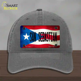 San Sebastian Puerto Rico Flag Novelty License Plate Hat Unconstructed Cotton / Charcoal