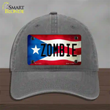 Zombie Puerto Rico Flag Novelty License Plate Hat Unconstructed Cotton / Charcoal