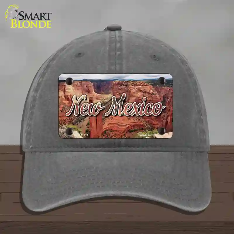 New Mexico Red Canyon State Novelty License Plate Hat Unconstructed Cotton / Charcoal