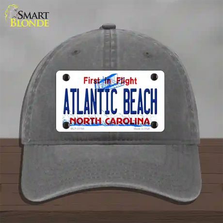 Atlantic Beach North Carolina State Novelty License Plate Hat Unconstructed Cotton / Charcoal