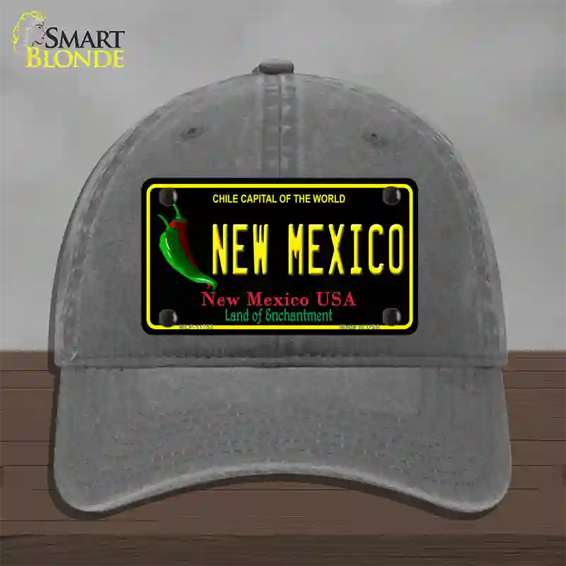 New Mexico Black State Novelty License Plate Hat Unconstructed Cotton / Charcoal