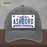 Ashboro North Carolina Novelty License Plate Hat Unconstructed Cotton / Charcoal