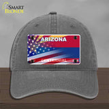 Arizona Centennial American Flag Novelty License Plate Hat HAT-MLP-12436