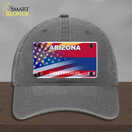 Arizona Centennial American Flag Novelty License Plate Hat HAT-MLP-12436