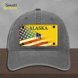 Alaska with American Flag Novelty License Plate Hat HAT-MLP-12477