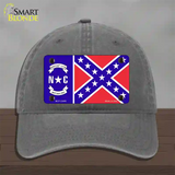 North Carolina Confederate Flag Novelty License Plate Hat Unconstructed Cotton / Charcoal