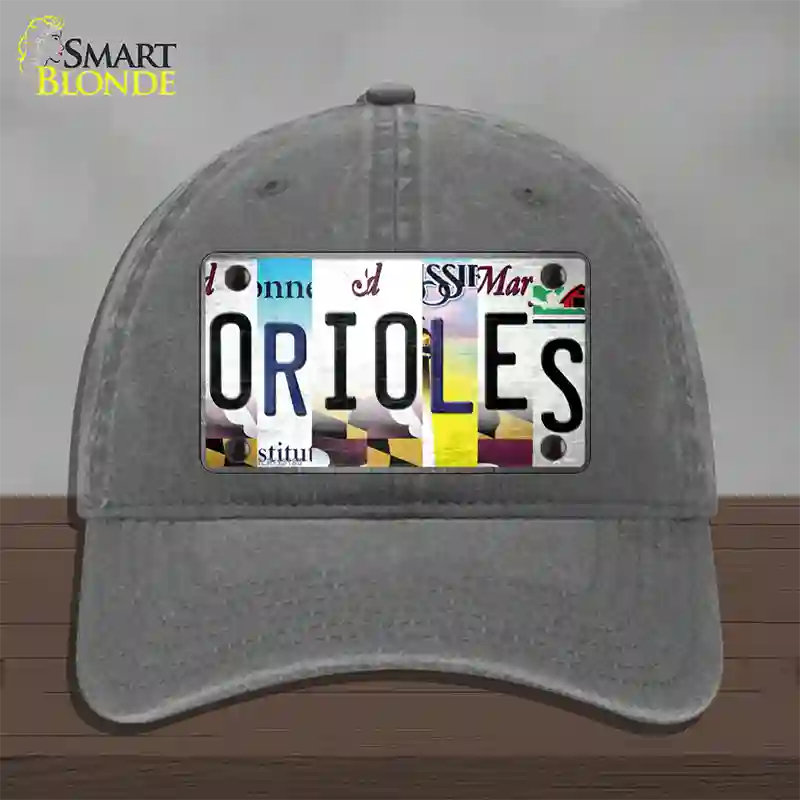 Orioles Strip Art Novelty License Plate Hat Tag Unconstructed Cotton Charcoal