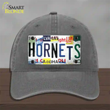 Hornets Strip Art Novelty License Plate Hat Tag Unconstructed Cotton Charcoal