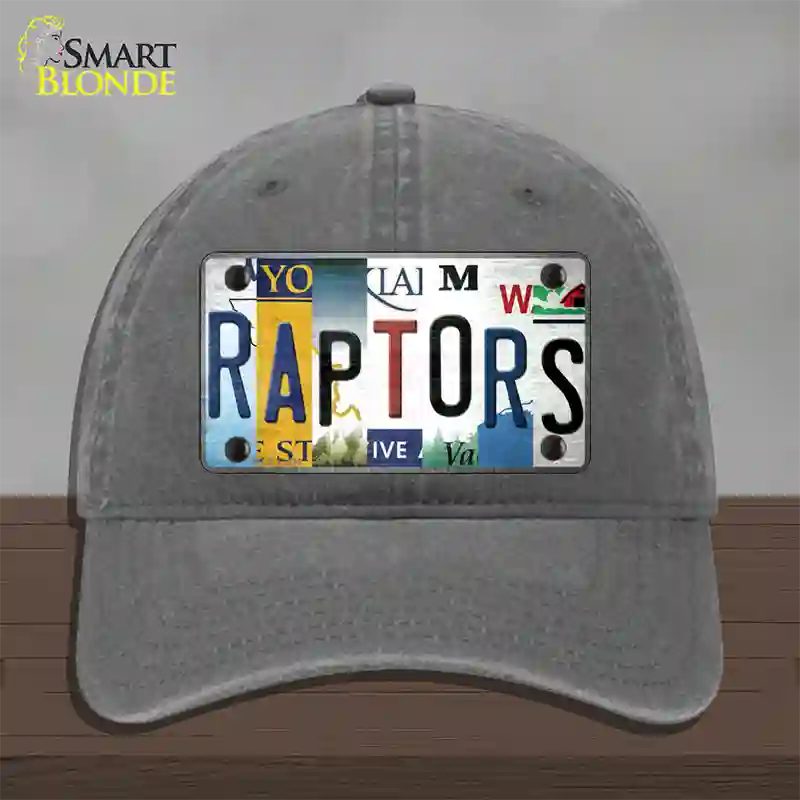 Raptors Strip Art Novelty License Plate Hat Tag Unconstructed Cotton Charcoal