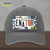 Senators Strip Art Novelty License Plate Hat Tag Unconstructed Cotton Charcoal