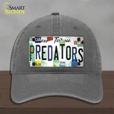 Predators Strip Art Novelty License Plate Hat Tag Unconstructed Cotton Charcoal
