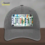 Florida State Strip Art Novelty License Plate Hat Tag Unconstructed Cotton Charcoal