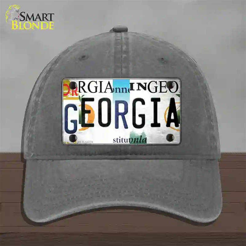 Georgia Strip Art Novelty License Plate Hat Tag Unconstructed Cotton Charcoal