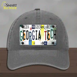 Georgia Tech Strip Art Novelty License Plate Hat Tag Unconstructed Cotton Charcoal