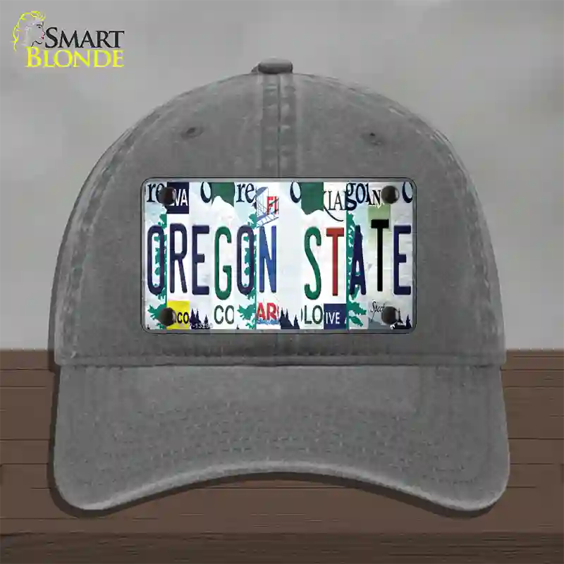 Oregon State Strip Art Novelty License Plate Hat Tag Unconstructed Cotton Charcoal