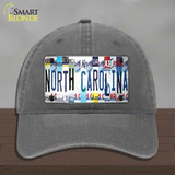 North Carolina Strip Art Novelty License Plate Hat Tag Unconstructed Cotton Charcoal