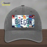 Oregon Strip Art Novelty License Plate Hat Tag Unconstructed Cotton Charcoal