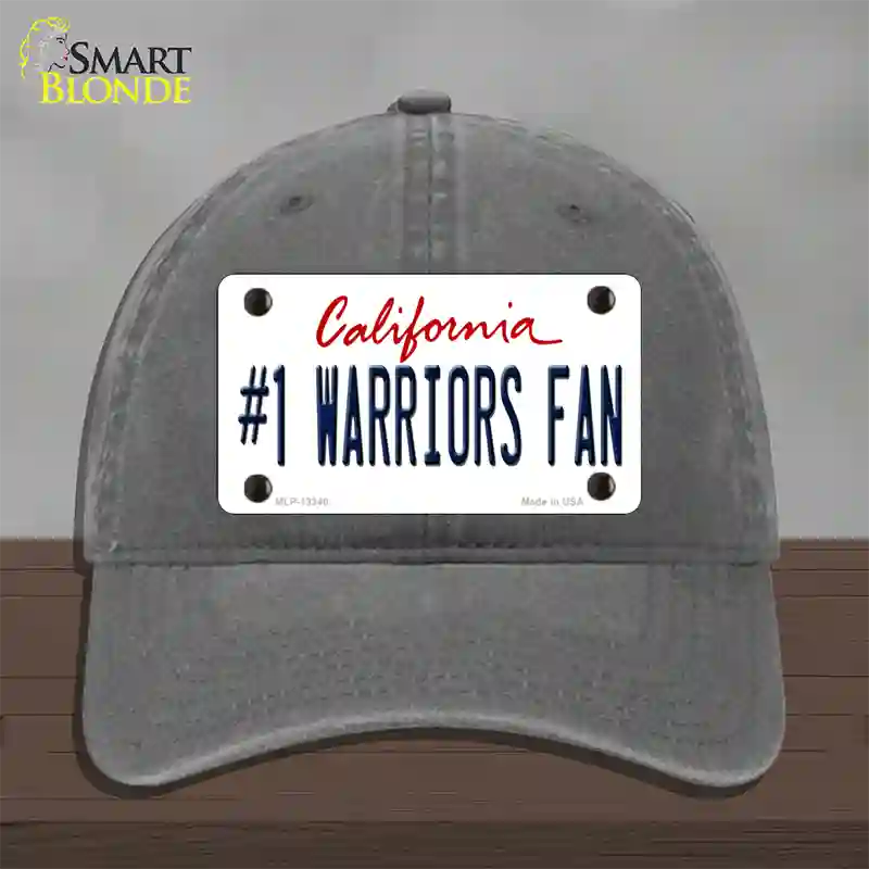 Number 1 Warriors Fan Novelty License Plate Hat Tag Unconstructed Cotton Charcoal