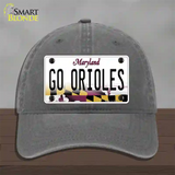 Go Orioles Novelty License Plate Hat Tag Unconstructed Cotton Charcoal