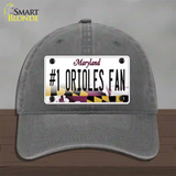 Number 1 Orioles Fan Novelty License Plate Hat Tag Unconstructed Cotton Charcoal
