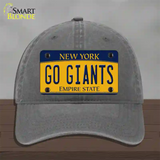 New York Go Giants Novelty License Plate Hat Tag Unconstructed Cotton Charcoal