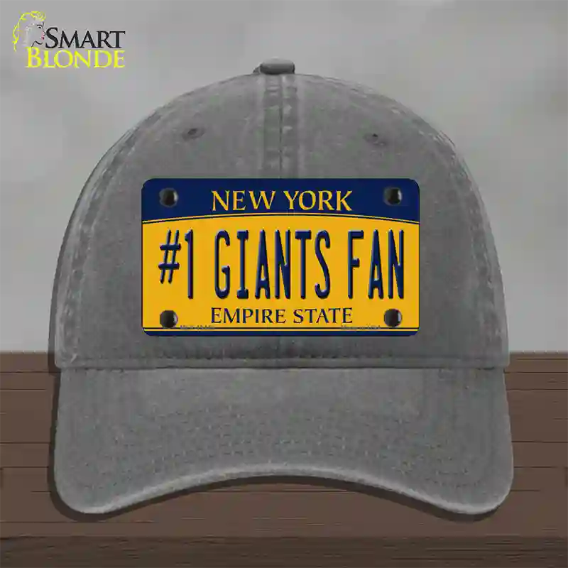 Number 1 Giants Fan New York Novelty License Plate Hat Tag Unconstructed Cotton Charcoal